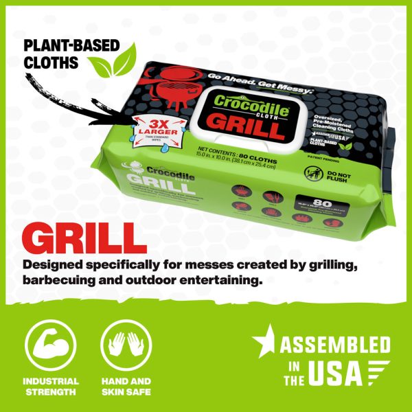 Crocodile Cloth GRILL 80-Count Plant-Based Cloths