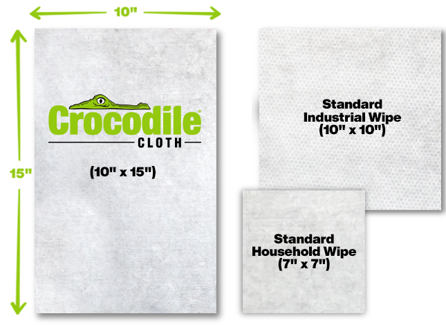 Crocodile Cloths are 15 x 10 inch size
